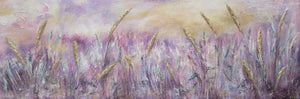 Håndmalede landskabsmalerier "Morgendug" 150x50cm