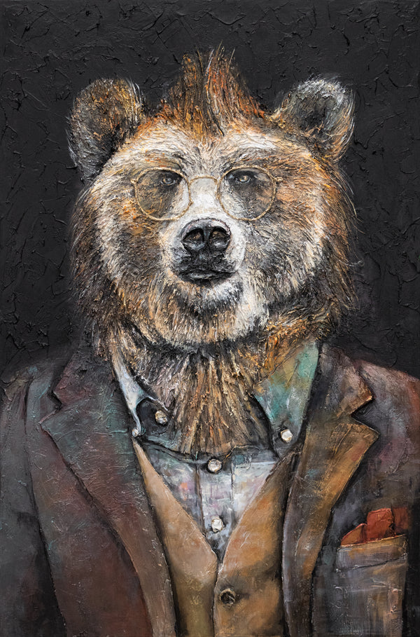 Håndmalede billeder dyr "Styrke" 120x80cm