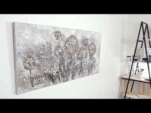 Håndmalede smukke akrylmalerier til stuen "Forårsblomster"