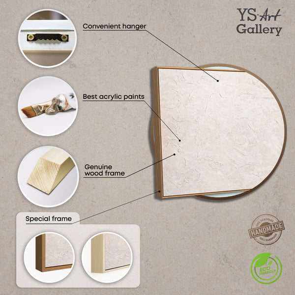 Håndmalet akrylmaleri med ramme "Tidens hvisken" – Abstrakt strukturkunst