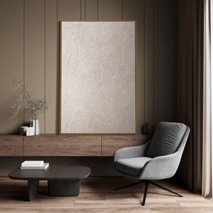 Moderne vægdekoration neutral – Abstrakt maleri beige "Tidens hvisken"