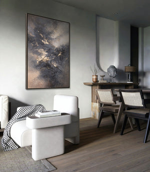 Lærred kunstværk med struktur – Moderne maleri "Himmelglød"