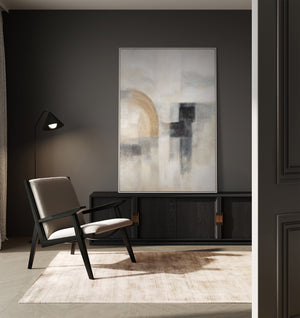 Moderne abstrakt kunst – Håndmalet akrylmaleri på lærred "Spøgelseslys"