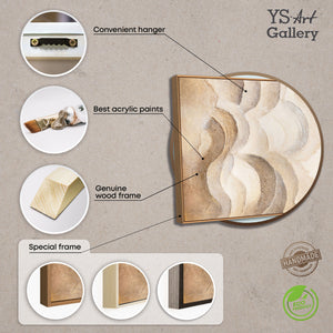 Moderne maleri i naturlige toner – Håndmalet indrammet vægkunst “Horisontlag”