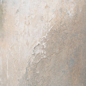 Abstrakt maleri med ramme - Moderne vægkunst i beige, blå og guld "Lysovergange"