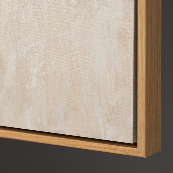 Acrylbild mit Rahmen „Lichtübergänge“ – Abstrakte Wandkunst in Blau und Gold