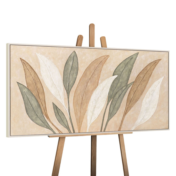 Abstrakt maleri "Bladenes dans" – håndmalet vægkunst naturmotiv