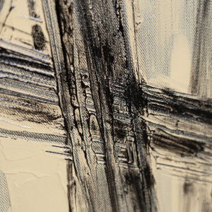 Handgemaltes Leinwandbild „Parallelen und Schnittpunkte“ – Abstrakte moderne Wanddeko