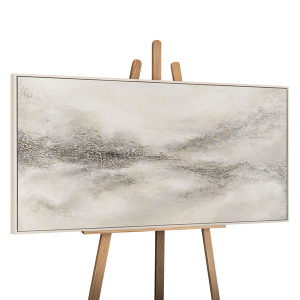 Handmalet Lærredsbillede „Tåget Fjernhed“ – Moderne Abstrakt Kunst