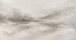 Handmalet Lærredsbillede „Tåget Fjernhed“ – Moderne Abstrakt Kunst