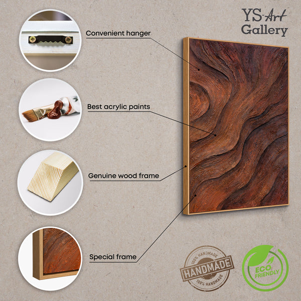 Handgemalte Abstrakte Bild „Atem des Baumes“ - Acrylmalerei mit Rahmen