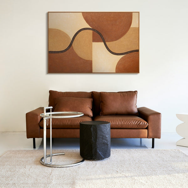 Håndmalet geometrisk maleri "Flettet form" abstrakt i ramme