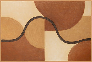 Håndmalet geometrisk maleri "Flettet form" abstrakt i ramme