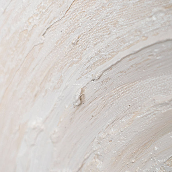 Abstrakte Pinselstruktur auf Leinwand in Beige, moderne Wandkunst