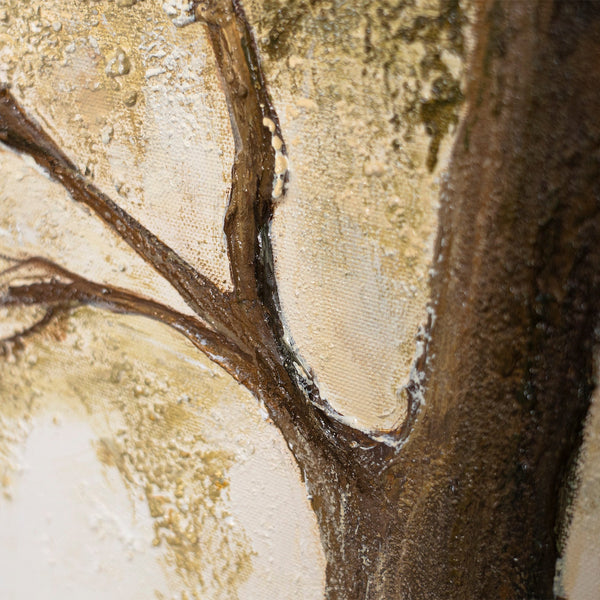 Handmalet Lærredsbillede „Træet af Kontemplation“ – Vægkunst med Træmotiv