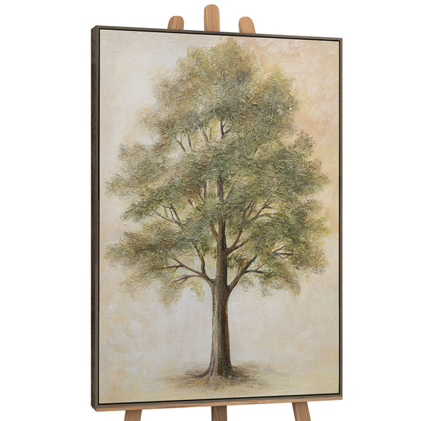 Handmalet Lærredsbillede „Træet af Kontemplation“ – Vægkunst med Træmotiv