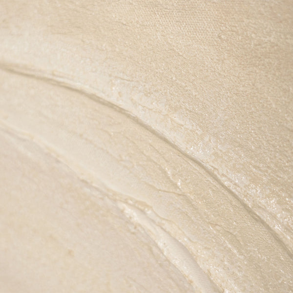 Minimalistische abstrakte Kunst auf Leinwand in Cremeweiß, Struktur Detail