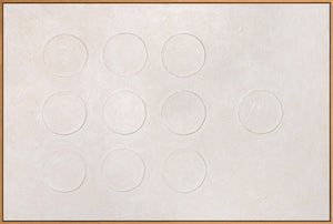 Abstrakt lærredstryk "White Code" i ramme – moderne vægkunst