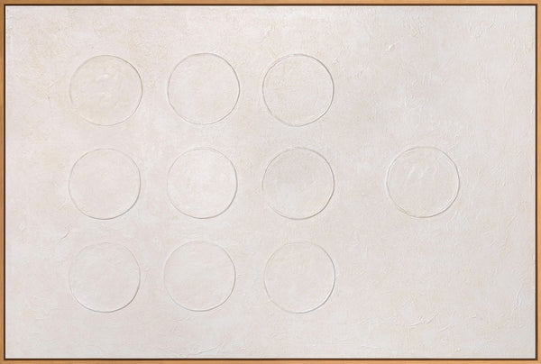 Abstrakt lærredstryk "White Code" i ramme – moderne vægkunst