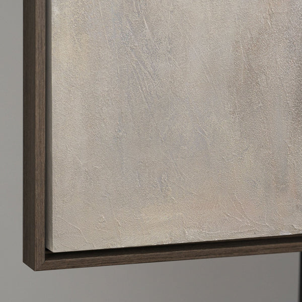 Unterkante eines abstrakten Wandbildes auf Leinwand, hochwertiger Keilrahmen