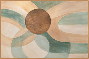 Roligt abstrakt maleri i rammen "Livets cyklus" på lærred