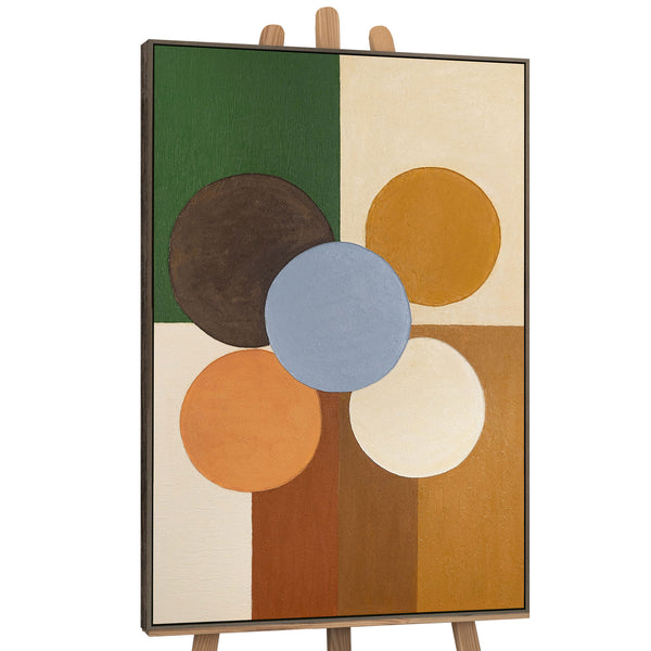 Håndmalet acrylmaleri "Sfære af balance" – Geometrisk kunst til stuen