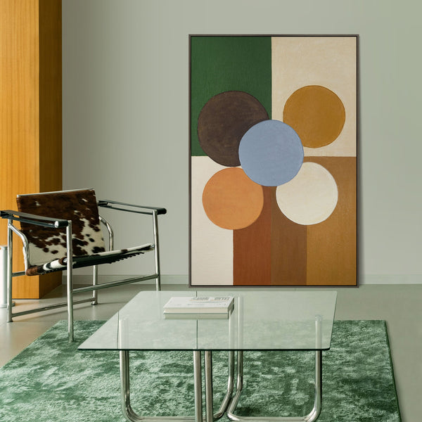 Håndmalet acrylmaleri "Sfære af balance" – Geometrisk kunst til stuen