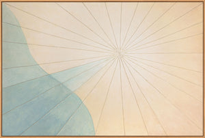 Rolige akrylmalerier i naturlige farver som moderne vægkunst "Dawn over the Sea"