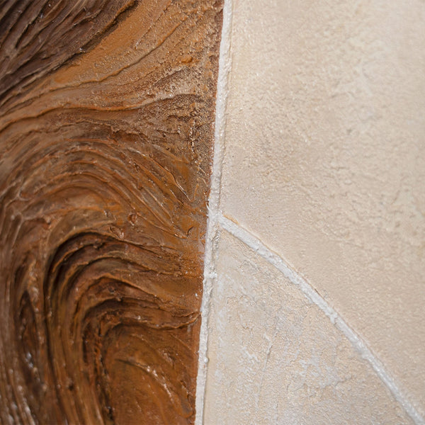 Handmalet Lærredsbillede „Linjer og Cirkler“ – Geometrisk Vægkunst med Ramme