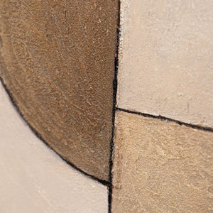 Håndmalet Lærredsbillede „Tidens Ornamenter“ – Abstrakt Strukturkunst i Naturfarver