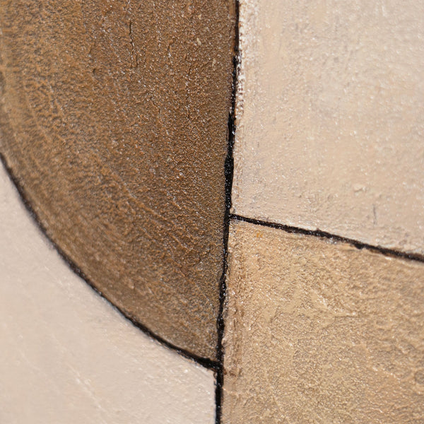 Håndmalet Lærredsbillede „Tidens Ornamenter“ – Abstrakt Strukturkunst i Naturfarver