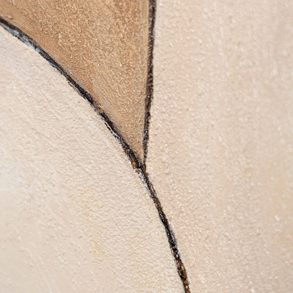 Håndmalet Lærredsbillede „Tidens Ornamenter“ – Abstrakt Strukturkunst i Naturfarver