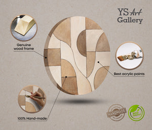 Håndmalet Lærredsbillede „Tidens Ornamenter“ – Abstrakt Strukturkunst i Naturfarver