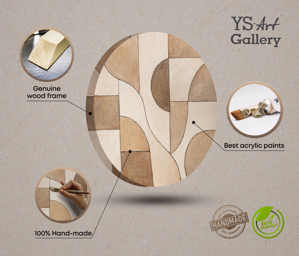 Håndmalet Lærredsbillede „Tidens Ornamenter“ – Abstrakt Strukturkunst i Naturfarver