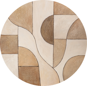 Håndmalet Lærredsbillede „Tidens Ornamenter“ – Abstrakt Strukturkunst i Naturfarver