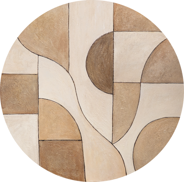 Håndmalet Lærredsbillede „Tidens Ornamenter“ – Abstrakt Strukturkunst i Naturfarver