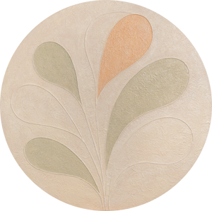 Rundt lærredsbillede "Fine mønstre" – abstrakt vægkunst i pastelfarver