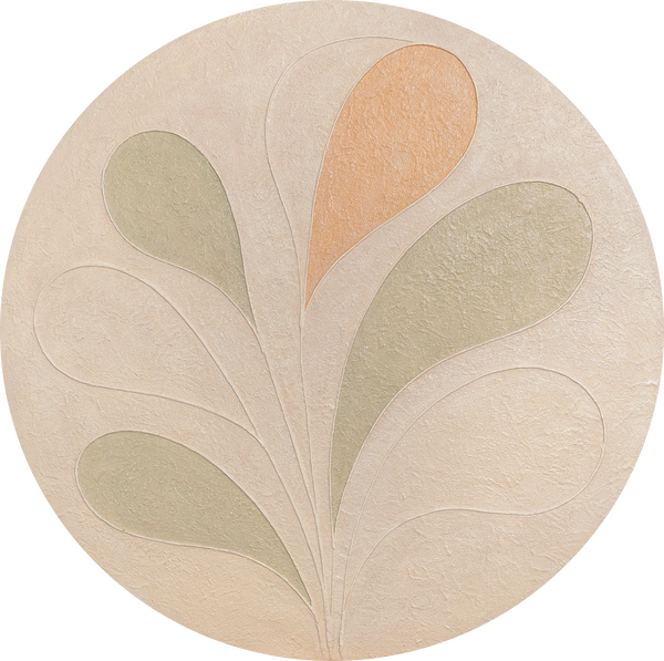 Rundt lærredsbillede "Fine mønstre" – abstrakt vægkunst i pastelfarver