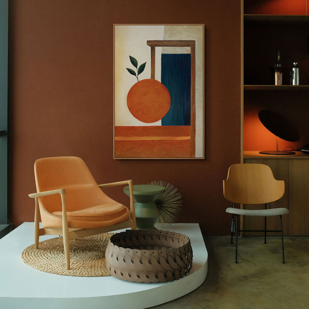 Håndmalet acrylmaleri "Frugtbar balance" – abstrakt vægkunst med struktur