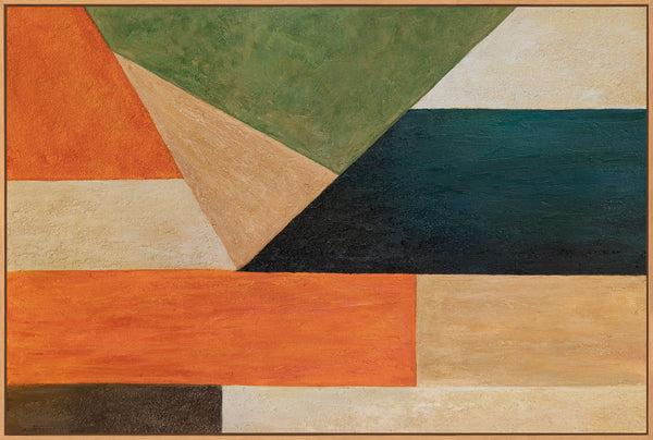 Moderne akrylmalerier med geometrisk struktur i rammen "Orden og bevægelse"