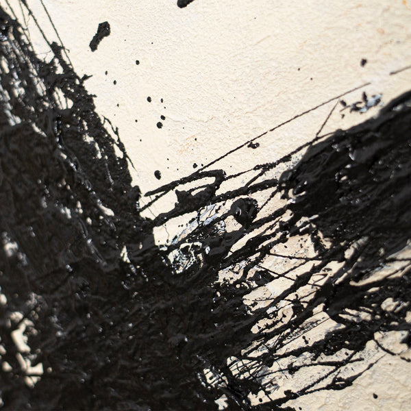 Abstrakt maleri i moderne akrylstil, "Penselstrøgens kraft"