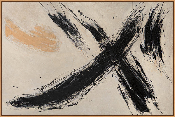 Abstrakt maleri i moderne akrylstil, "Penselstrøgens kraft"