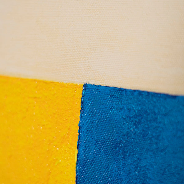 Abstrakt maleri i ramme, geometrisk vægkunst "Kontraster"