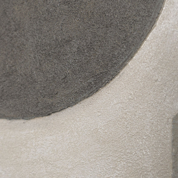 Moderne akrylmaleri i ramme, geometrisk lærredsmaleri "Geometriens stilhed"