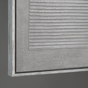 Moderne malede billeder i ramme, et roligt lærredsmaleri "Grå akkord"