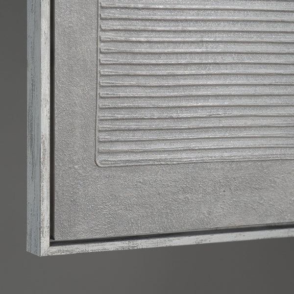 Moderne malede billeder i ramme, et roligt lærredsmaleri "Grå akkord"