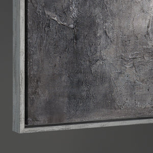 Håndmalede billeder i rammer, tekstureret abstrakt kunst "Stenens erindring"