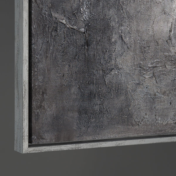 Håndmalede billeder i rammer, tekstureret abstrakt kunst "Stenens erindring"