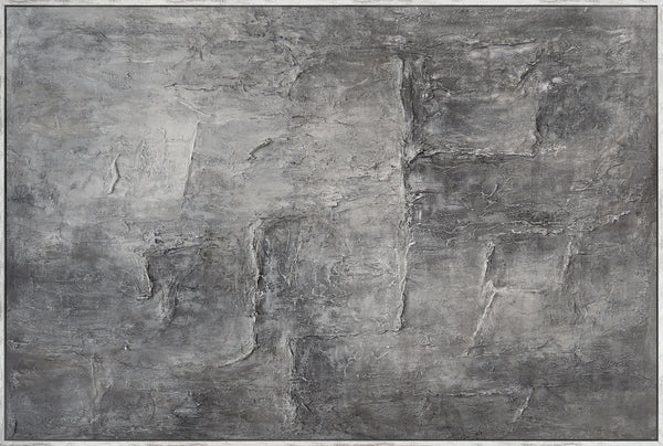 Håndmalede billeder i rammer, tekstureret abstrakt kunst "Stenens erindring"