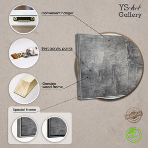 Håndmalede billeder i rammer, tekstureret abstrakt kunst "Stenens erindring"